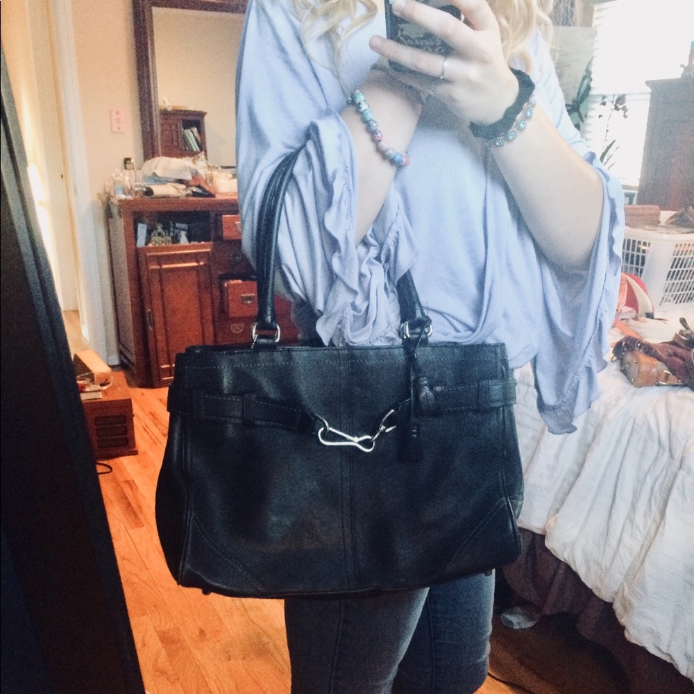 Authentic Black Coach Bag—like new